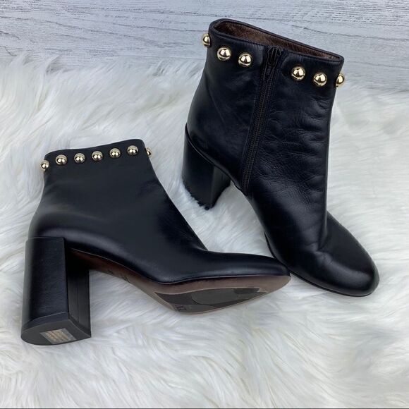 AGL Leather Studded Block Heel Ankle Boots. Size 7, NIB - Picture 5 of 9